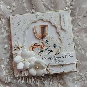 kartka komunijna - kielich, prezent komunijny