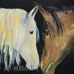 obraz akrylowy when eyes meet konie