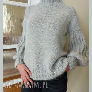 handmade swetry kaszmirowy sweter w kolorze gołębiej szarości
