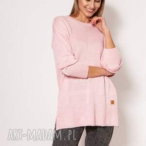 handmade swetry dzianinowa bluza - swe303 róż mkm
