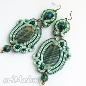 kolczyki soutache secret garden, sutasz, wystawne