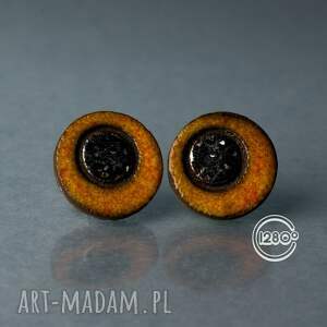 pracownia 1280 ceramiczne kolczyki sztyfty w kształcie koła kolorze