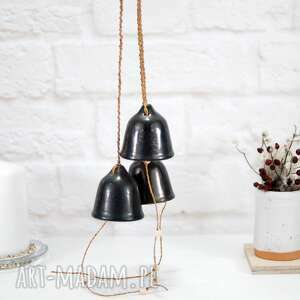 ceramiczny dzwonek choinkowy - czarne złoto, ozdoby ceramiczne, dzwonki