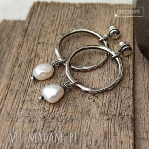 kolczyki koła z perłami outside - srebro pr 925 cocopunk - biżuteria z perłami