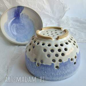 handmade ceramika durszlak i miska ceramiczna