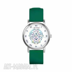 ręczne wykonanie zegarki zegarek mały - lew silikonowy, zielony