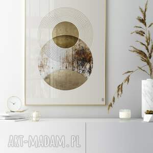 plakat - abstrakcja z kołami 50x70 cm gc 21 1003, kolory ziemi, skandynawski