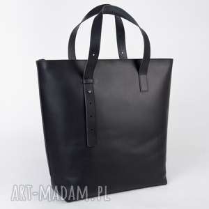 stylowy shopper bag zapinany na zamek, torebka skórzana biura