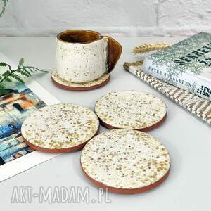 Prezent Zestaw podkładek ceramicznych na stół w stylu rustykalnym