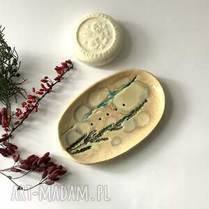 handmade ceramika ceramiczna mydelniczka „trawy”