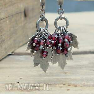 granaty - kolczyki 018, biżuteria autorska nowoczesna biżuteria