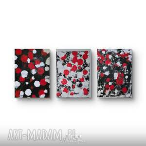 Kompozycja makow abstrakcyjnie na plotnie 75x55x1 cm i 70x50x1 cm