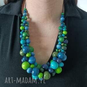 Prezent Naszyjnik drewniany Morski boho, morskie korale