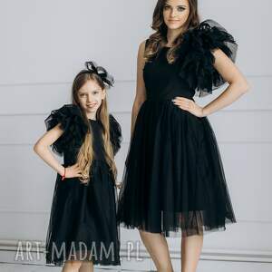 sukienki kompelet eleganckich sukienek mama - córka, lily, czarny