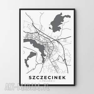 mapa szczecinka - plakat 30x40 cm, mapy miast