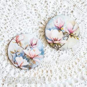 handmade podkładki para podkładek - magnolie