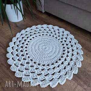 Dywan szydełkowy okrągły ze sznurka bawełnianego 60cm