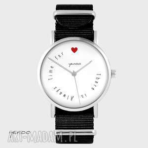 handmade zegarki zegarek, bransoletka - there is always time for love - czarny, nato