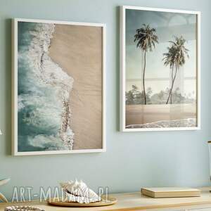 zestaw plakatów - 50x70 cm palmy i plaża 75, plakaty na ścianę