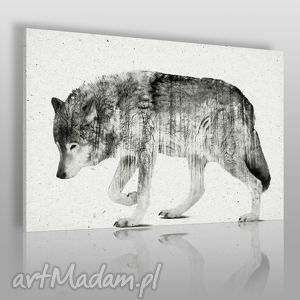 obraz na płótnie - wilk czarno-biały - VAKU DSGN obrazy