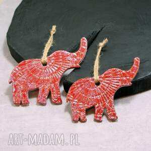 handmade ceramika dwa etno słonie