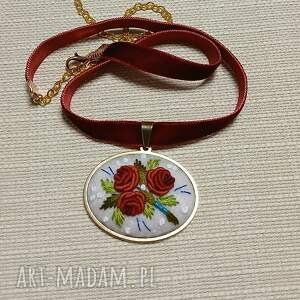 ręcznie haftowany choker stal szlachetna niebanalnie stylowo, boho