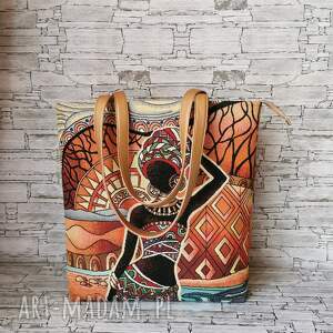 ręcznie zrobione na ramię torebka damska shopper torebka na ramię zamykana - afryka 2