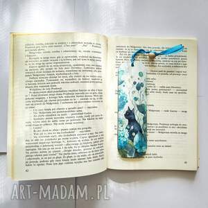 Zakładka do książki - Kocia serenada, kot, ptak, dla mamy