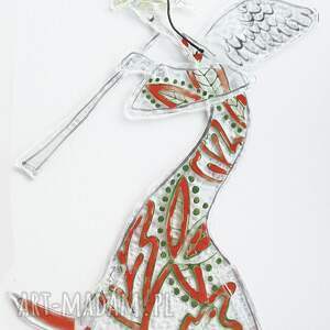 pomysły na upominki świąteczne Szklany anioł z orkiestry - ręcznie