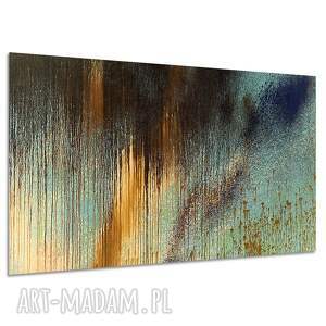 Obraz abstrakcyjny na płótnie 120x80 cm - brąz i turkus