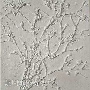 biała elegancja - obraz strukturalny z teksturą 3d, nowoczesne obrazy do domu