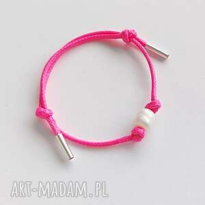 OKRĄG bransoletka, srebro, perła, sznurek