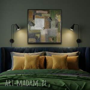 Ptaki Alfreda - 90x90 cm, abstrakcja, obraz, malarstwo, sztuka