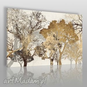 obraz na płótnie - drzewa brąz - 120x80 cm - VAKU DSGN dom obrazy
