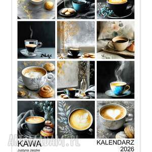 kalendarz 2026 kawa 15x21 cm, prezent, prezent dla kawosza, zestaw grafik