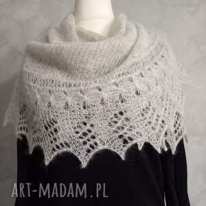 chusta z alpaki i jedwabiu ręcznie robiona na drutach, pomysły