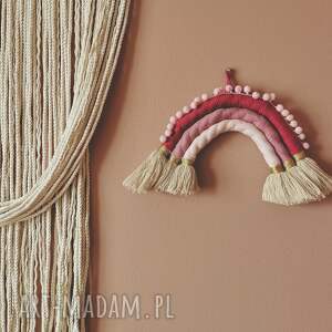 handmade dekoracje tęcza ozdoba makrama na ścianę