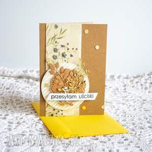 ręcznie wykonane scrapbooking kartki kartka klasyczna - przesyłam uściski