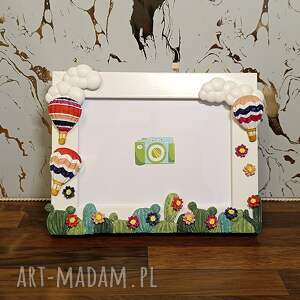 ramka na zdjęcia ozdobna dekoracyjna kaktusy i balony czerwona