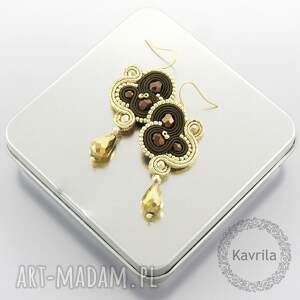 kolczyki soutache inspire brown - Kavrila