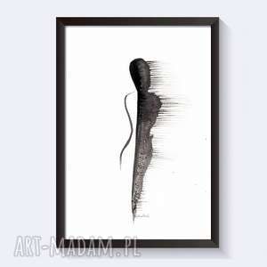 dom abstrakcja - minimalizm, obraz ręcznie malowany kobieta, plakat a4
