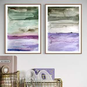 zestaw akwareli ręcznie malowanych, alwarela krajobraz nowoczesna