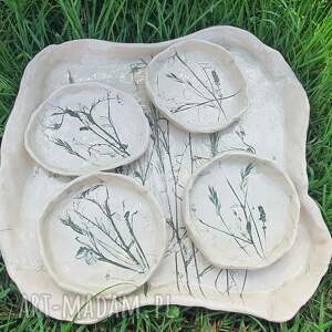 handmade ceramika patera z zestawie z talerzykami