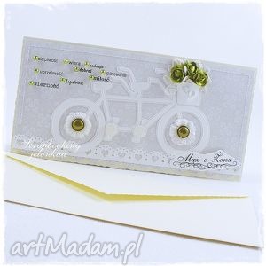 handmade scrapbooking kartki ślubny tandem - kartka