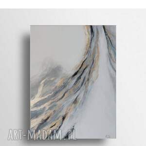 abstrakcja ze złotem - obraz akrylowy formatu 30/40 cm, płótno