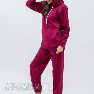 KOMPLET DRESOWY DAMSKI SEHER, dres amarant, bluza - kapturem