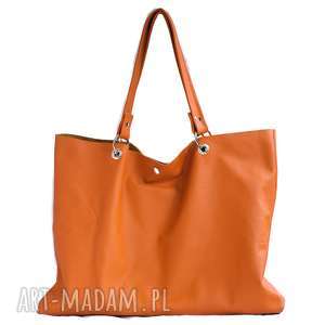 na ramię torbiszcze orange z wkładem torebka, duża, skóra, praktyczna, klasyczna