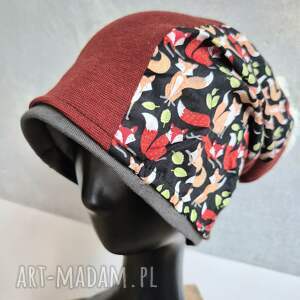 czapka na podszewce kolorowa patchworkowa rękodzieło świetna na codzienne