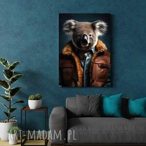 portret hipsterskiego koali - wydruk na płótnie 50x70 cm b2