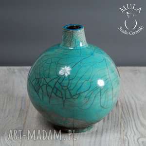 handmade ceramika wazon kula raku